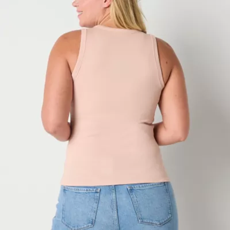 a.n.a Womens Tall Crew Neck Sleeveless Tank Top