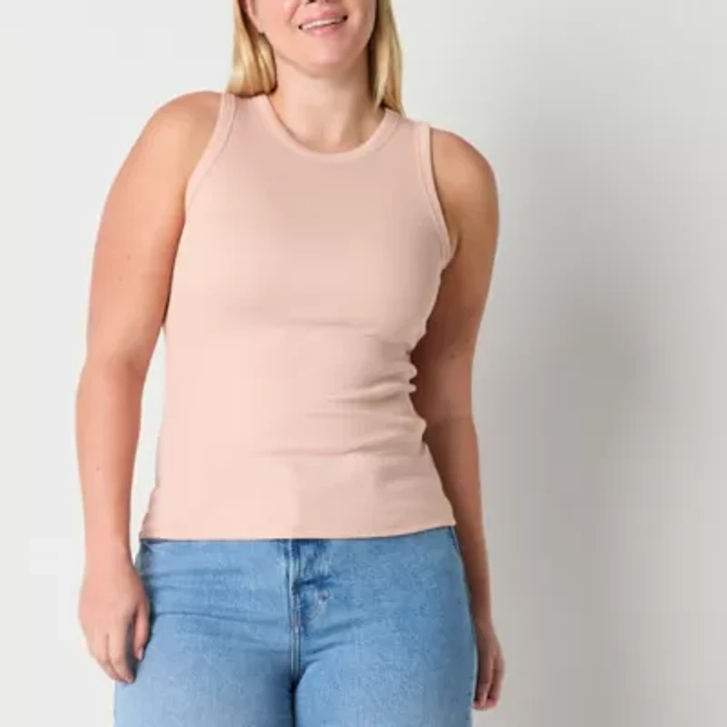 a.n.a Womens Tall Crew Neck Sleeveless Tank Top