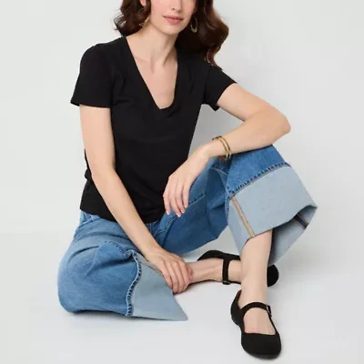 a.n.a Womens Tall V Neck Short Sleeve T-Shirt