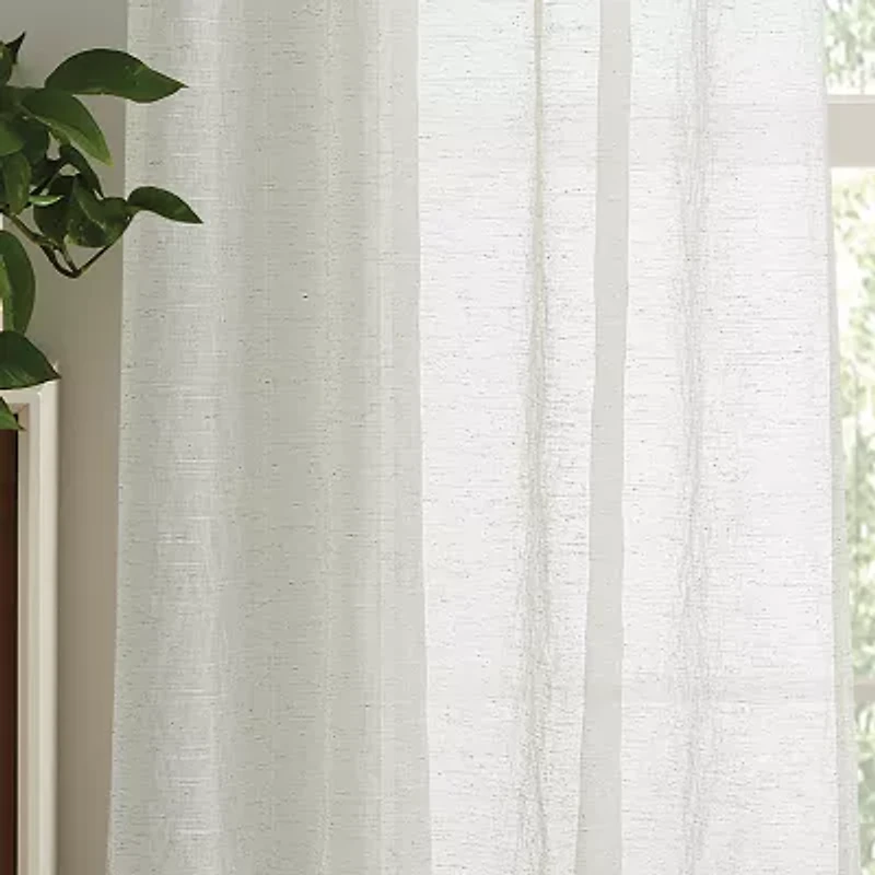 Martha Stewart Piece Macrame Rod Pocket Embellished Light-Filtering Set of 2 Curtain Panel