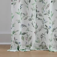 Martha Stewart Kensington Garden Print Rod Pocket Light-Filtering Set of 2 Curtain Panel