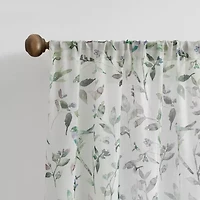 Martha Stewart Kensington Garden Print Rod Pocket Light-Filtering Set of 2 Curtain Panel