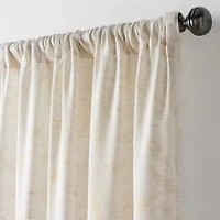 Martha Stewart Metallic Leaves Rod Pocket Light-Filtering Set of 2 Curtain Panel