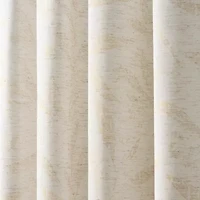 Martha Stewart Metallic Leaves Rod Pocket Light-Filtering Set of 2 Curtain Panel
