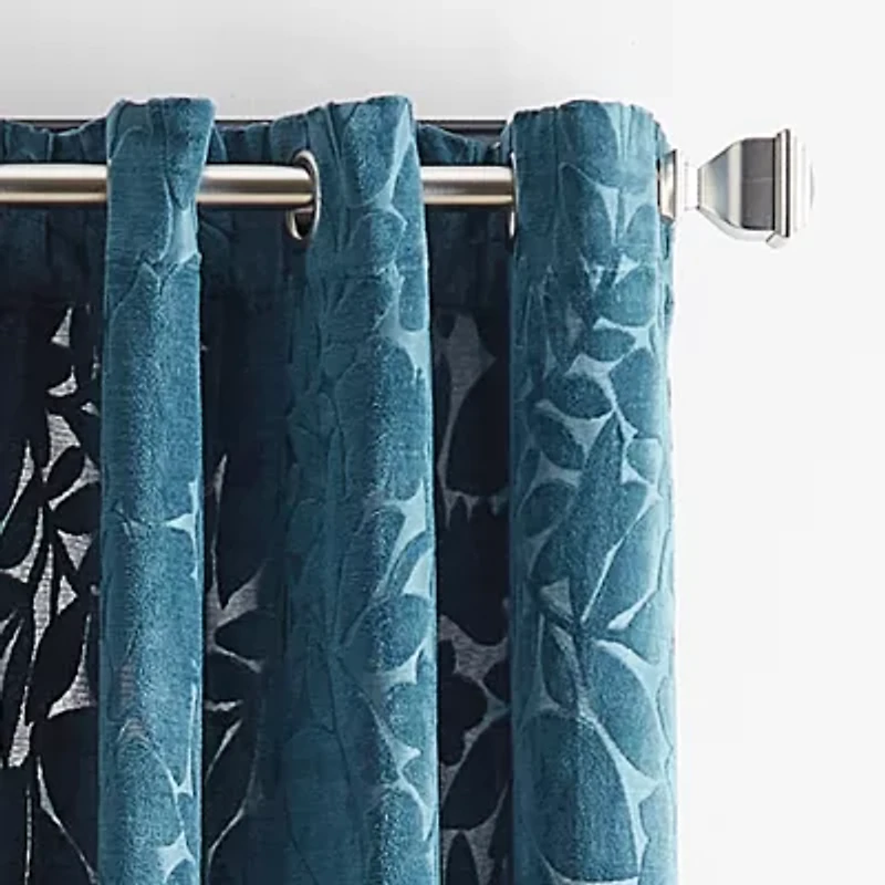 Martha Stewart Sherwood Velvet Grommet Top Light-Filtering Set of 2 Curtain Panel