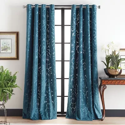 Martha Stewart Sherwood Velvet Grommet Top Light-Filtering Set of 2 Curtain Panel