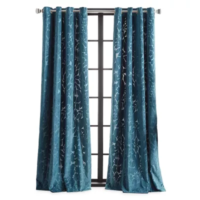 Martha Stewart Sherwood Velvet Grommet Top Light-Filtering Set of 2 Curtain Panel