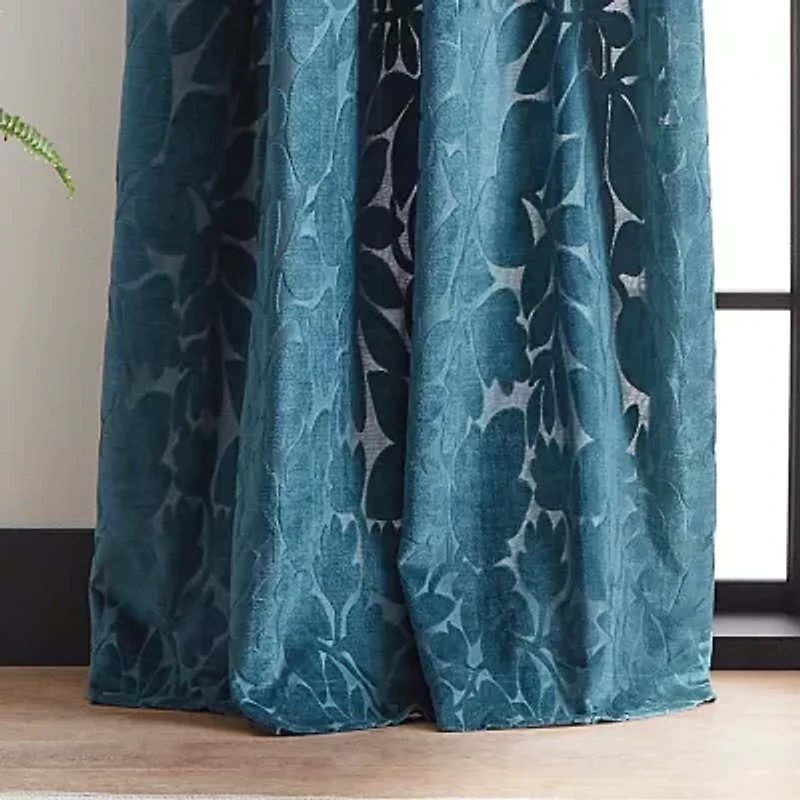 Martha Stewart Sherwood Velvet Grommet Top Light-Filtering Set of 2 Curtain Panel