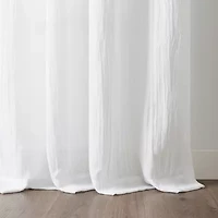 Martha Stewart Crinkle Rod Pocket Sheer Set of 2 Curtain Panel