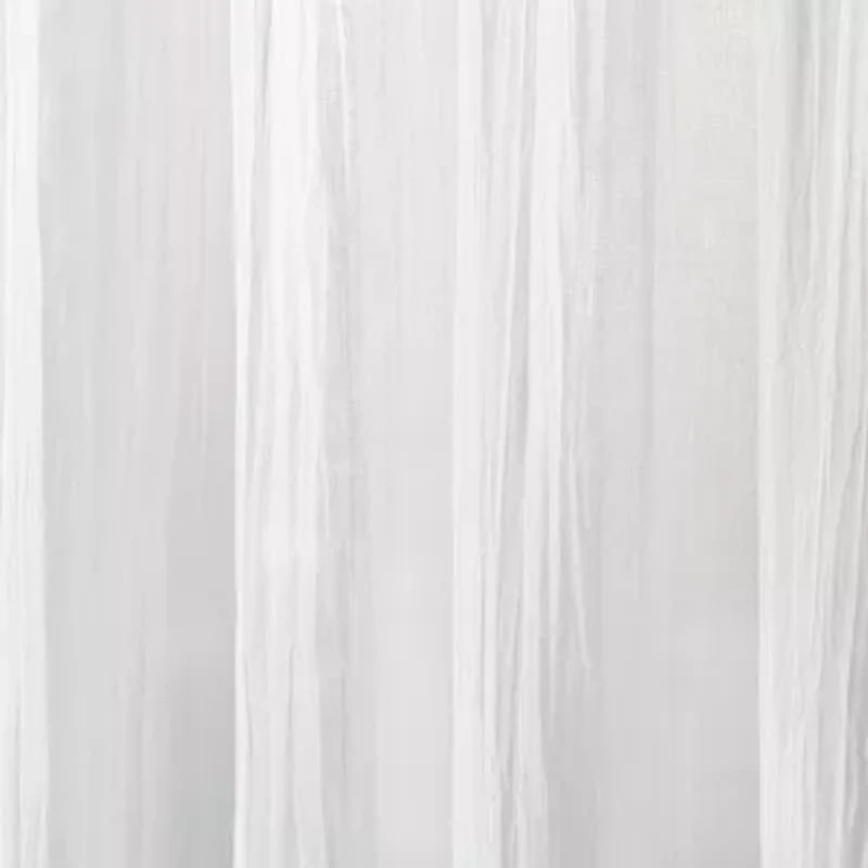 Martha Stewart Crinkle Rod Pocket Sheer Set of 2 Curtain Panel