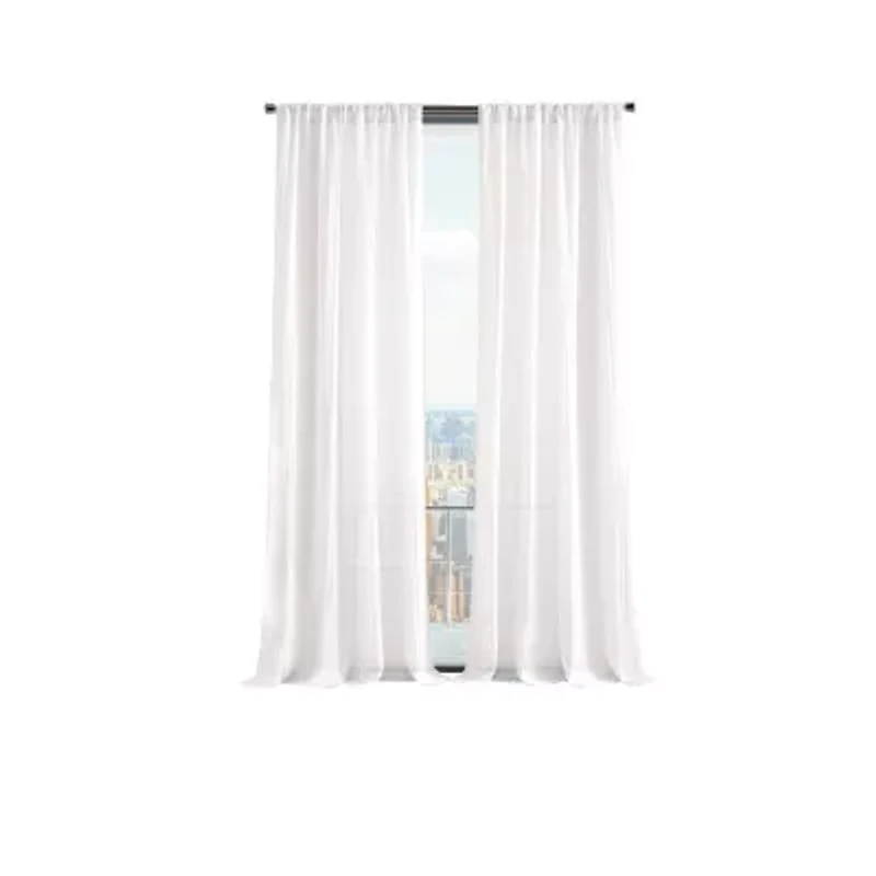 Martha Stewart Crinkle Rod Pocket Sheer Set of 2 Curtain Panel