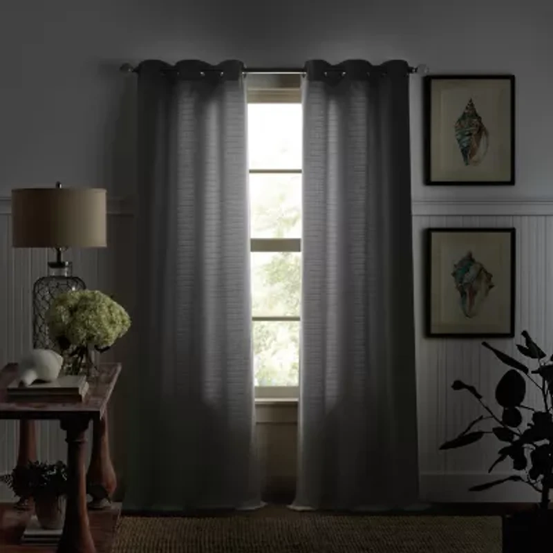 Martha Stewart Sutter Grommet Top Light-Filtering Set of 2 Curtain Panel