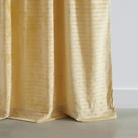 Martha Stewart Wave Embossed Velvet Rod Pocket Blackout Set of 2 Curtain Panel