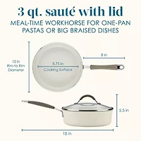 Rachael Ray Cucina Ceramic Non-Stick 3-qt. Saute Pan