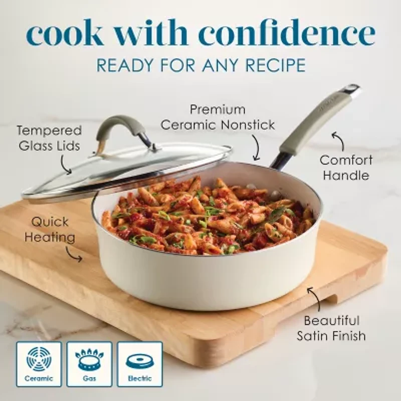 Rachael Ray Cucina Ceramic Non-Stick 3-qt. Saute Pan