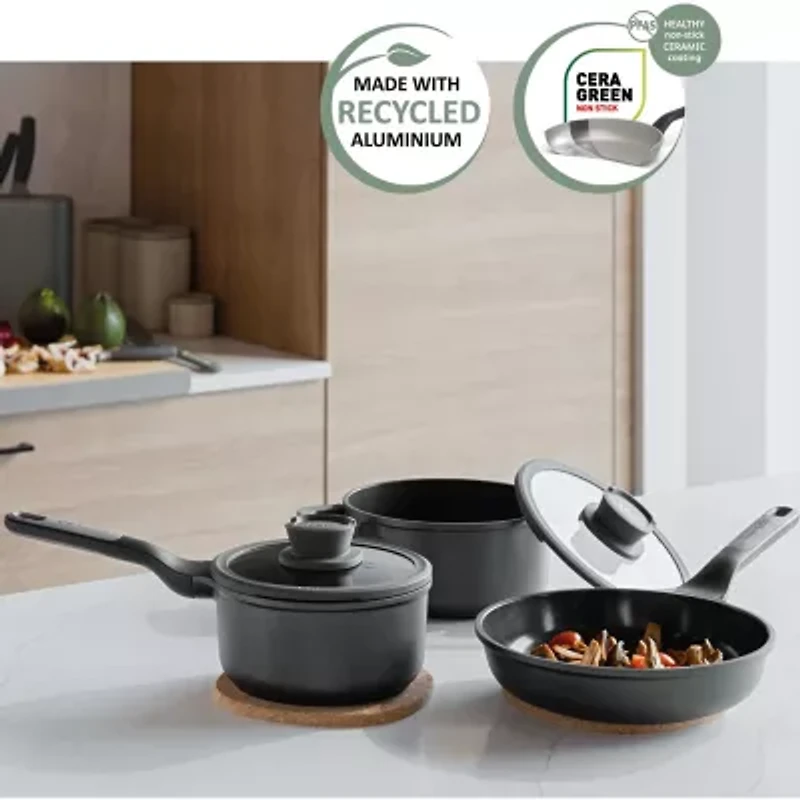 BergHOFF Leo Stone+ Ceramic Non-Stick 10-pc. Cookware Set