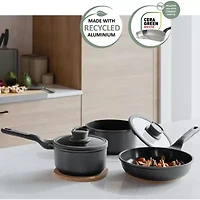BergHOFF Leo Stone+ Ceramic Non-Stick 10-pc. Cookware Set