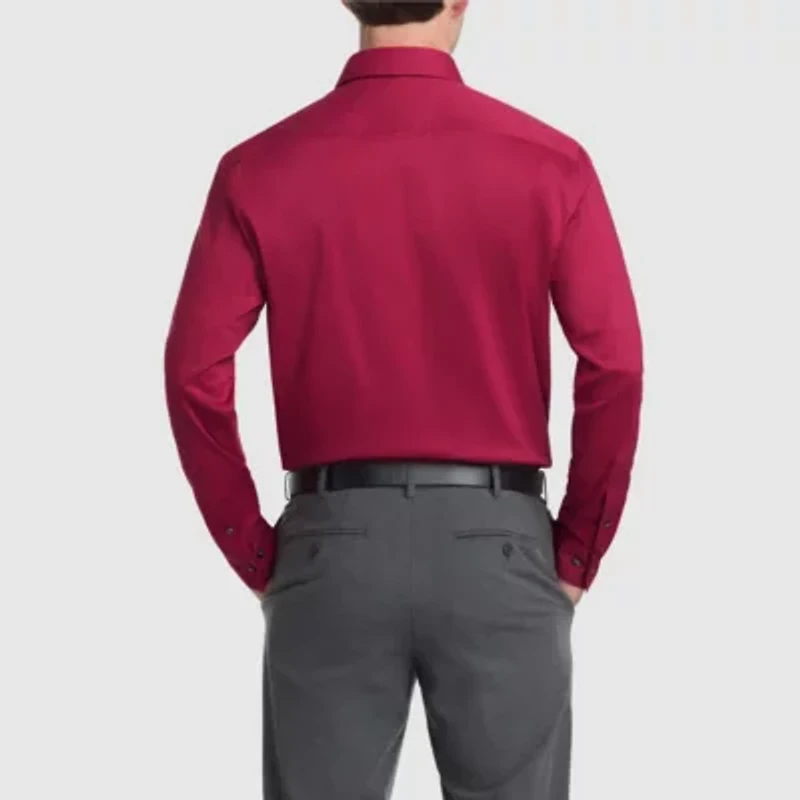 Van Heusen Everyday Defense Stain Shield Mens Regular Fit Stretch Fabric Wrinkle Free Long Sleeve Dress Shirt