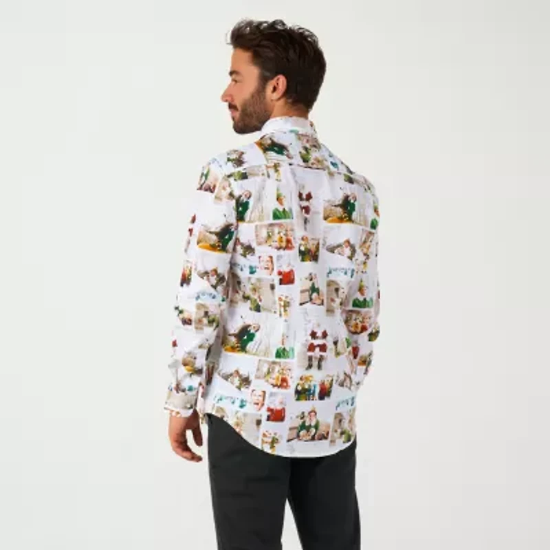 Opposuits Chirstmas Elf Mens Long Sleeve Dress Shirt