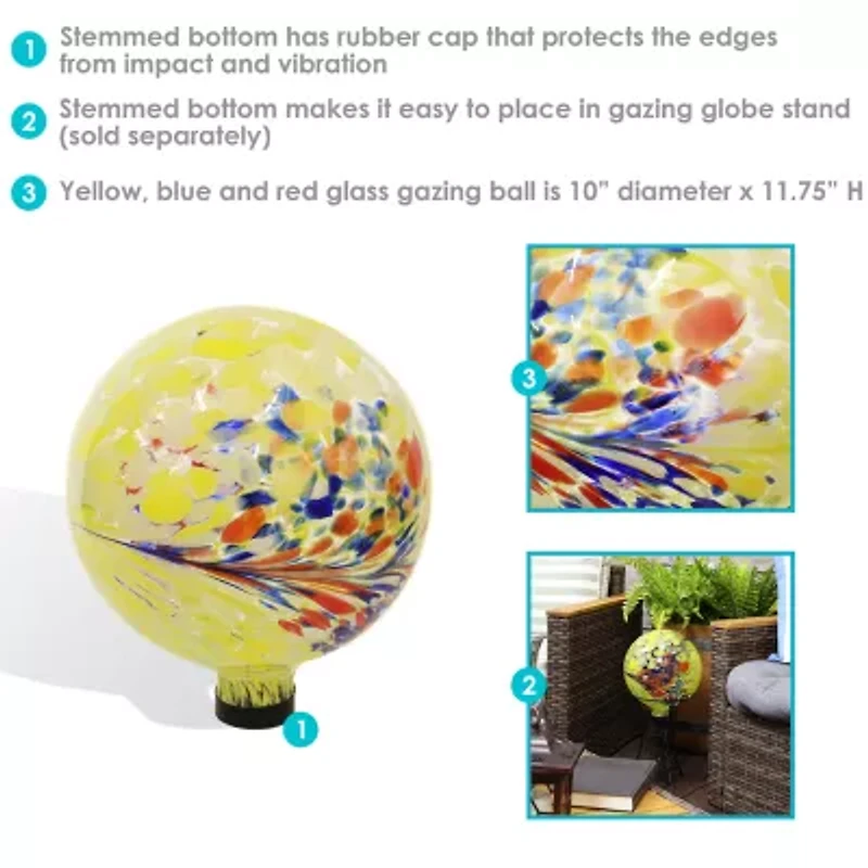 Net Health Shops Bright Summer Burst Gazing Globe - 10 In Glass Yard Art