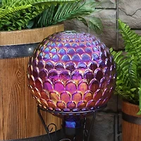 Net Health Shops Red Scalloped Gazing Globe - 10 Inch Plastic Yard Art