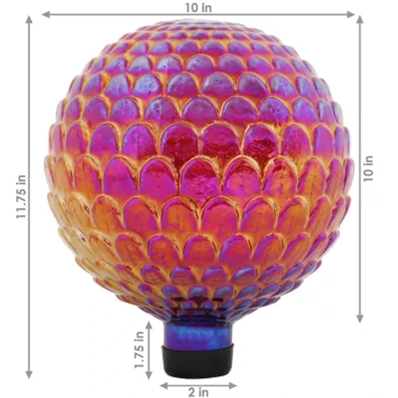 Net Health Shops Red Scalloped Gazing Globe - 10 Inch Plastic Yard Art