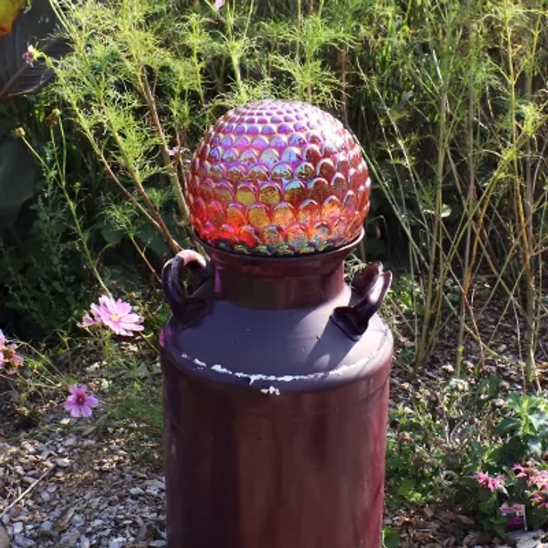 Net Health Shops Red Scalloped Gazing Globe - 10 Inch Plastic Yard Art