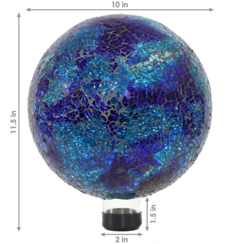 Net Health Shops Ocean Swirl Gazing Globe - 10 Inch Glass Yard Art