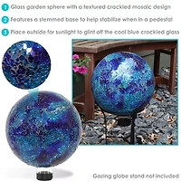 Net Health Shops Ocean Swirl Gazing Globe - 10 Inch Glass Yard Art