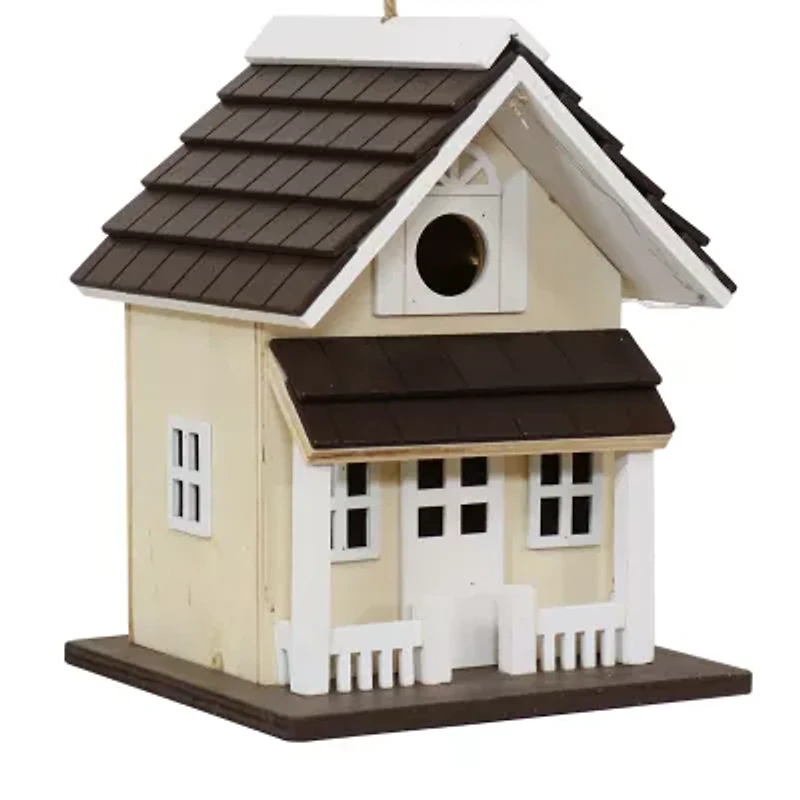 Net Health Shops Beige Wood With Solar Led Light Bird House
