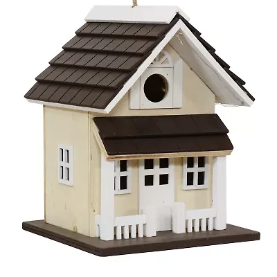 Net Health Shops Beige Wood With Solar Led Light Bird House
