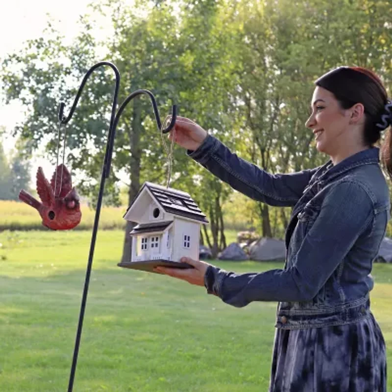 Net Health Shops Beige Wood With Solar Led Light Bird House