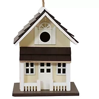 Net Health Shops Beige Wood With Solar Led Light Bird House