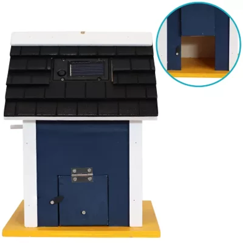 Net Health Shops Wood With Solar Led Light Bird House