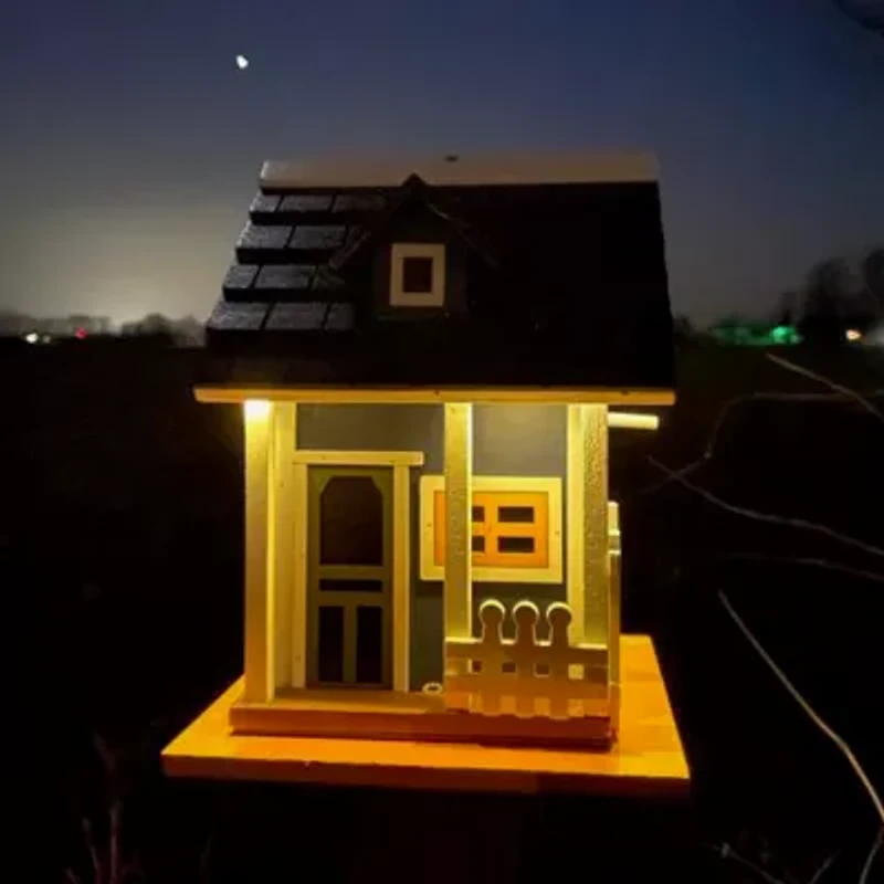 Net Health Shops Wood With Solar Led Light Bird House