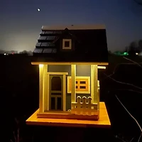 Net Health Shops Wood With Solar Led Light Bird House
