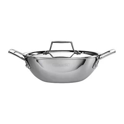 Tramontina Utsava Stainless Steel 1.8-qt. Kadai with Lid