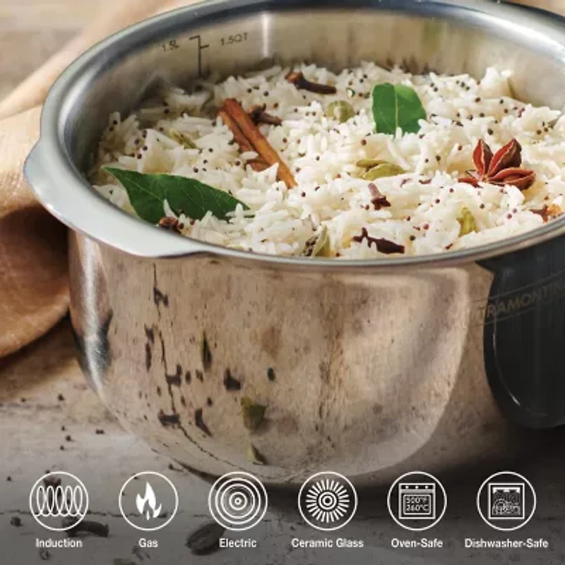 Tramontina Utsava Stainless Steel 1.75-qt. Tope with Lid