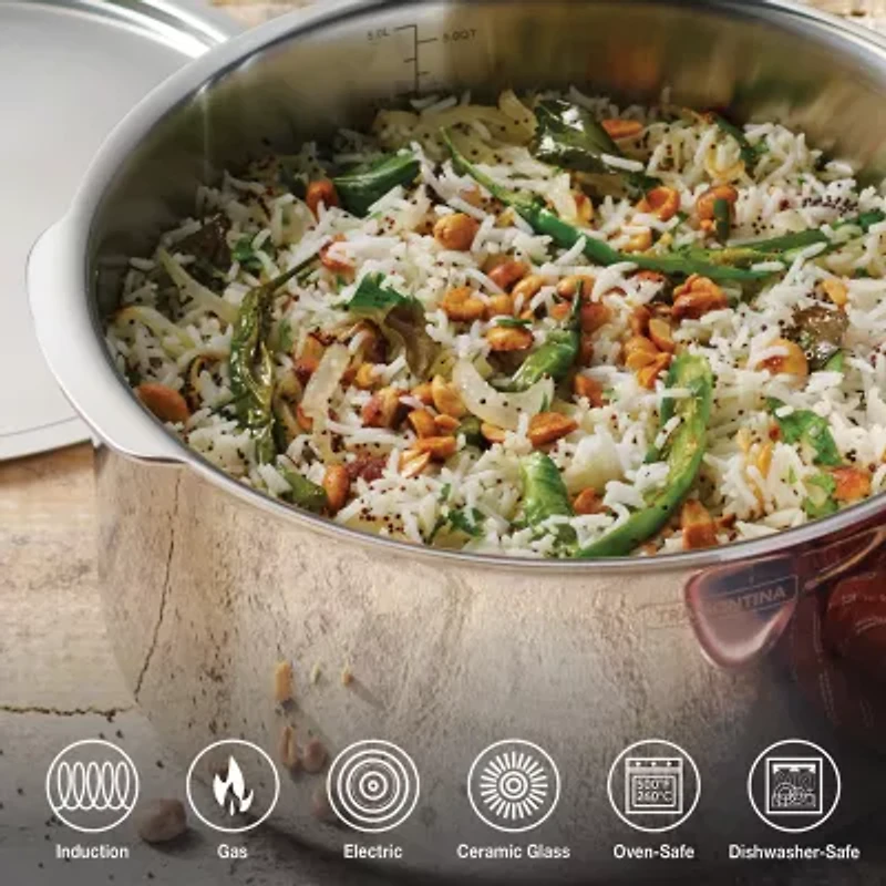 Tramontina Utsava Stainless Steel 5.75-qt. Tope with Lid