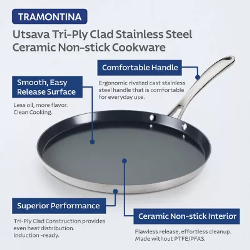 Tramontina Utsava Stainless Steel 11" Dosa Tawa