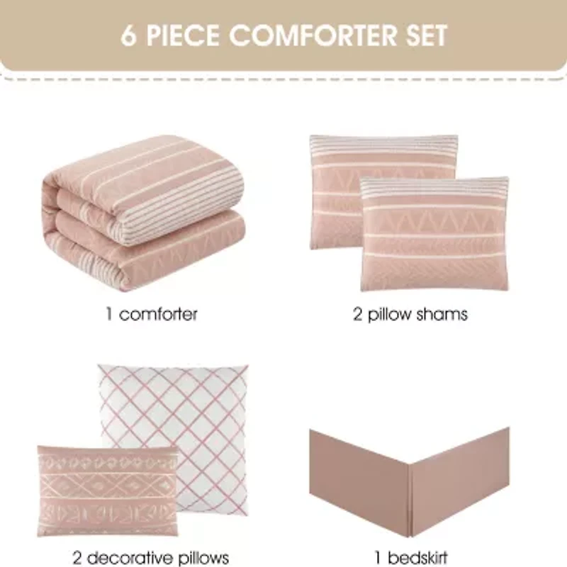 Stratford Park Yasmin 6-pc. Geometric Lightweight Comforter Set
