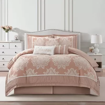 Stratford Park Thess 7pc Damask + Scroll Lightweight Comforter Set
