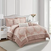 Stratford Park Thess 7pc Damask + Scroll Lightweight Comforter Set