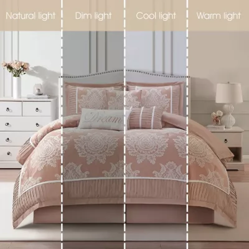 Stratford Park Thess 7pc Damask + Scroll Lightweight Comforter Set