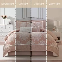 Stratford Park Thess 7pc Damask + Scroll Lightweight Comforter Set