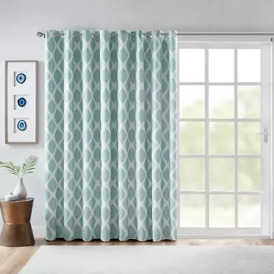 Madison Park Kagen 100"W X 84"L Energy Saving Blackout Grommet Top Single Patio Door Curtain