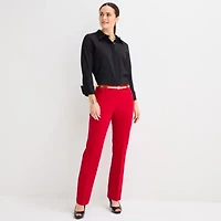 Liz Claiborne Audra Tailored Womens Tall Stretch Fabric Straight Mid Rise Trouser
