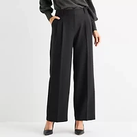 Liz Claiborne Womens Tall Wide Leg Mid Rise Trouser
