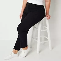 Liz Claiborne Plus Womens Sara Mid Rise Slim Fit, Skinny Leg Jean