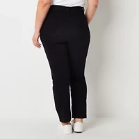 Liz Claiborne Plus Womens Sara Mid Rise Slim Fit, Skinny Leg Jean
